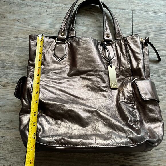 Botkier Shoulder Bag Italian Leather Metallic Brown Hang Tag Designer Hobo - Picture 9 of 10